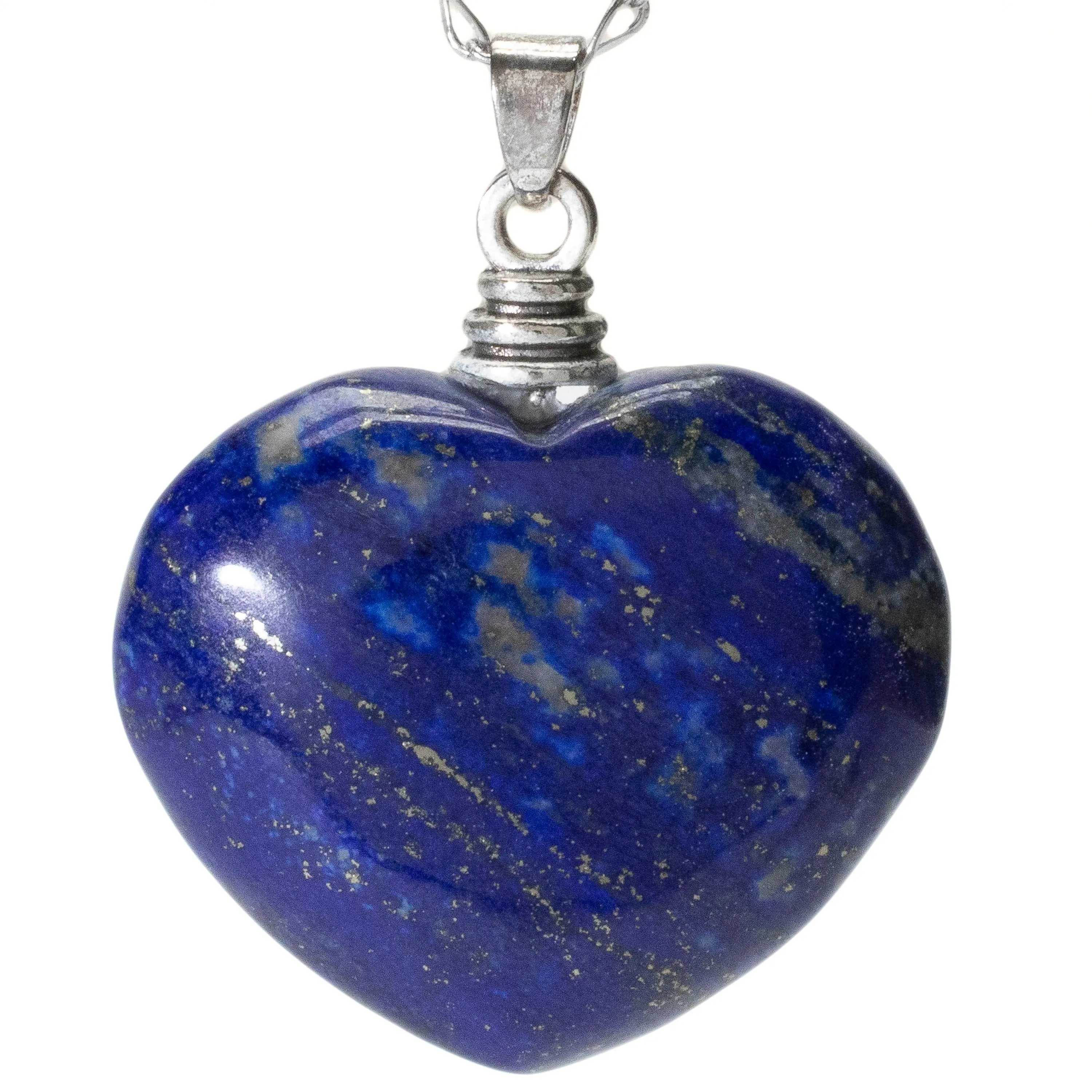 Natural Lapis Heart Pendant on Chain