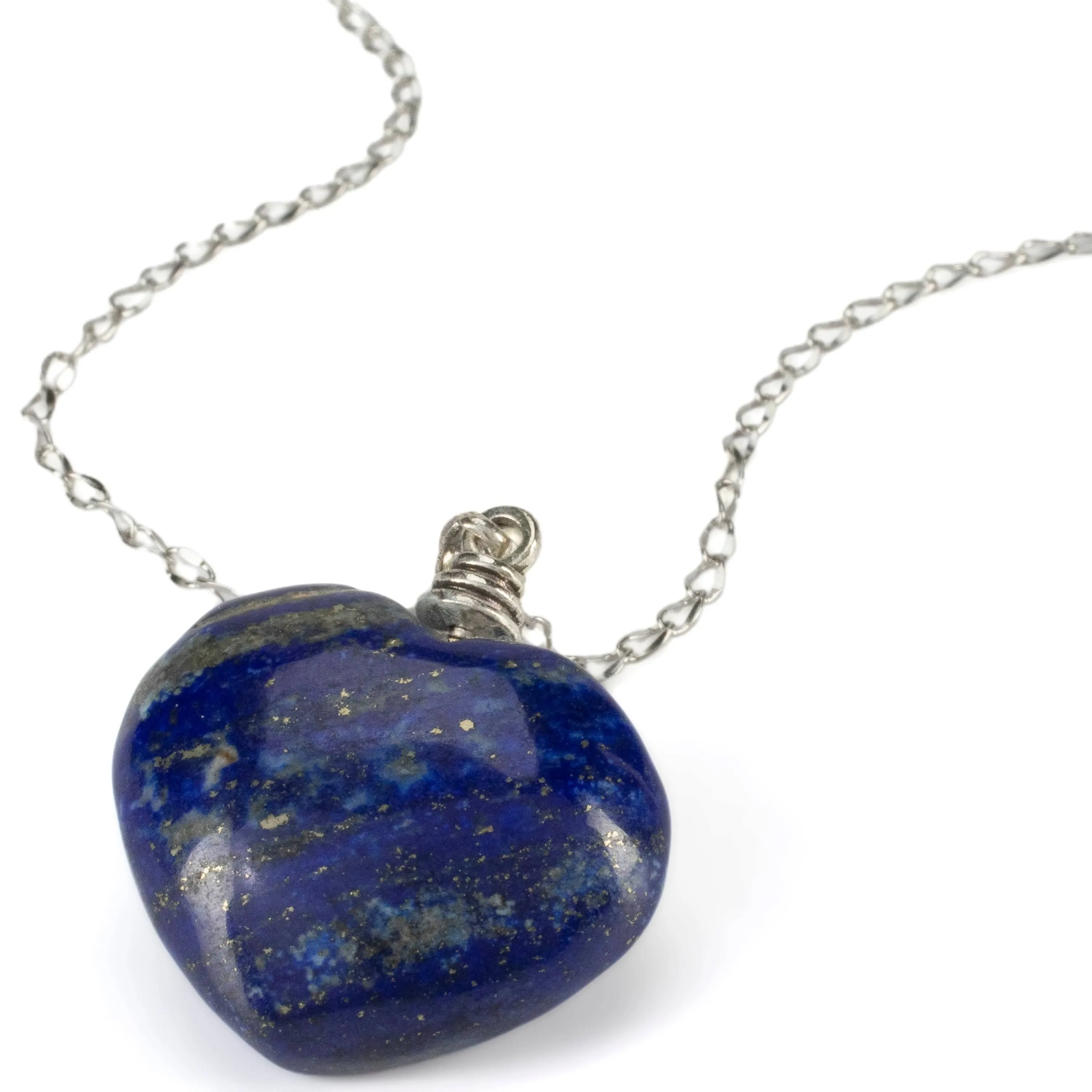 Natural Lapis Heart Pendant on Chain