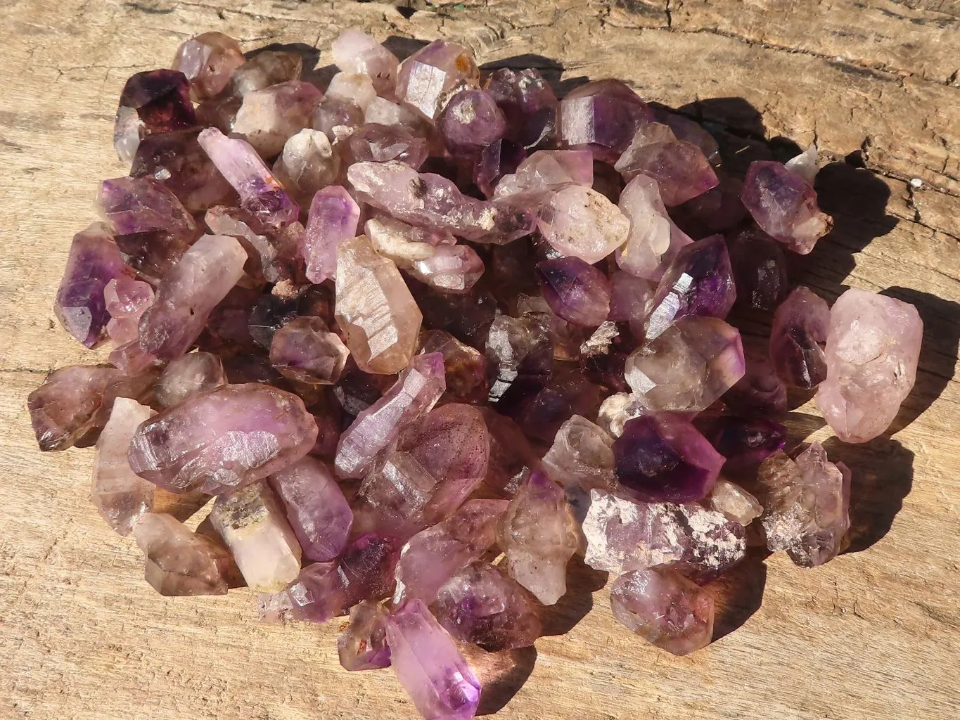 Natural Smokey Chiredzi Amethyst Crystals & Double Terminated Scepters x 12 From Chiredzi, Zimbabwe