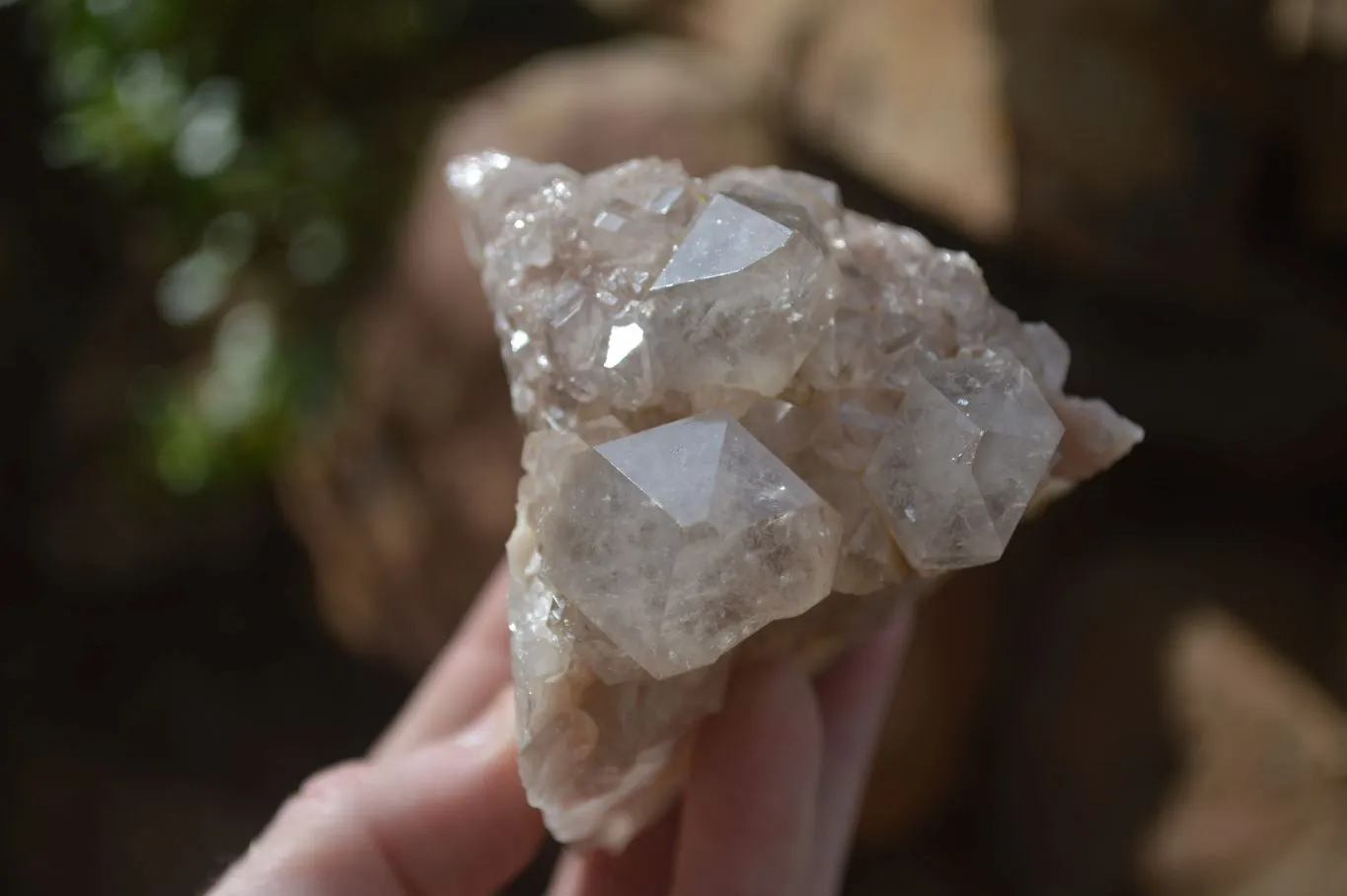 Natural Smokey Quartz Clusters x 2 From Luena, Congo