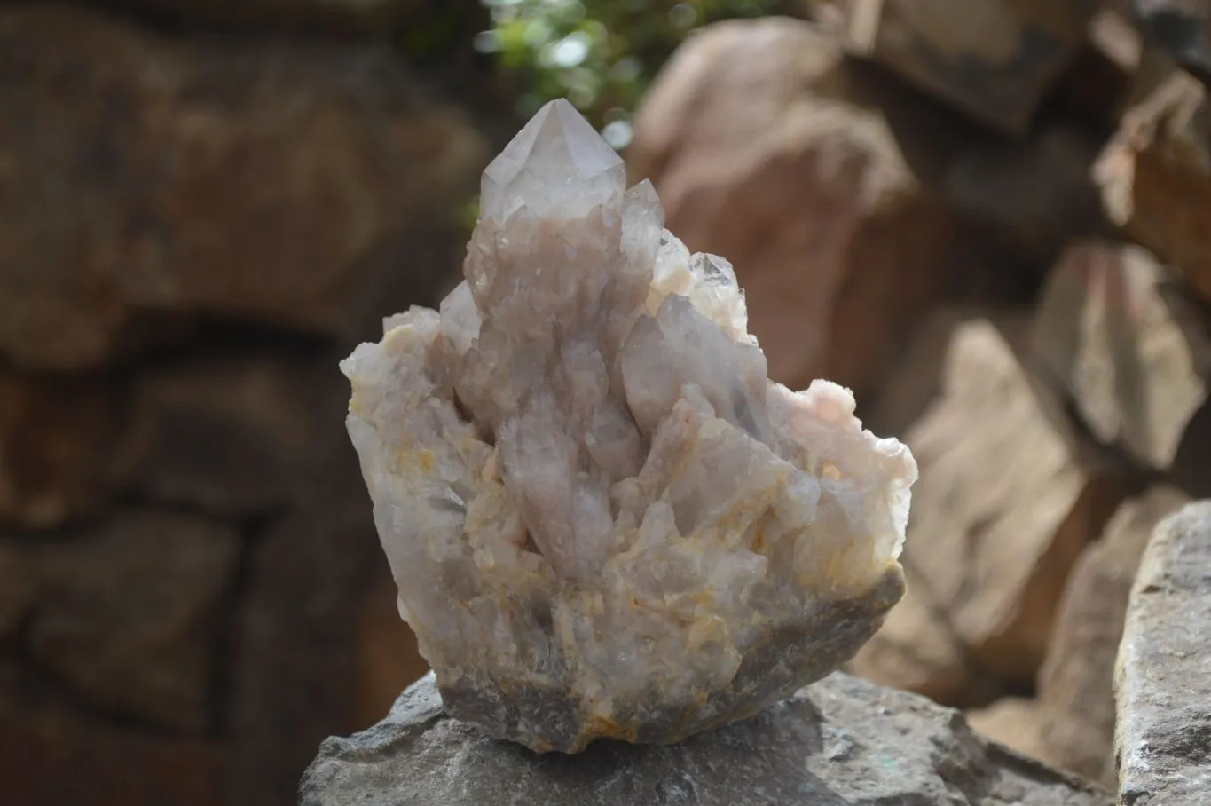 Natural Smokey Quartz Clusters x 2 From Luena, Congo