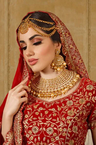 'Nitya', Golden Kundan Bridal Full Jewellery by Oorvi Desai