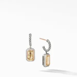 Novella Drop Earrings with Champagne Citrine, Pave Diamonds and 18K Rose Gold