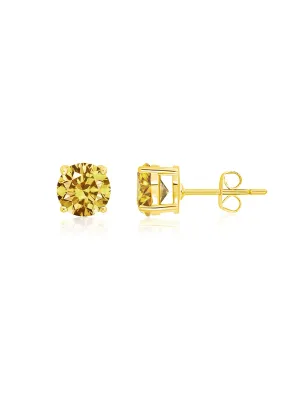 November Birthstone Stud Earrings Finished in 18kt Yellow Gold Sale