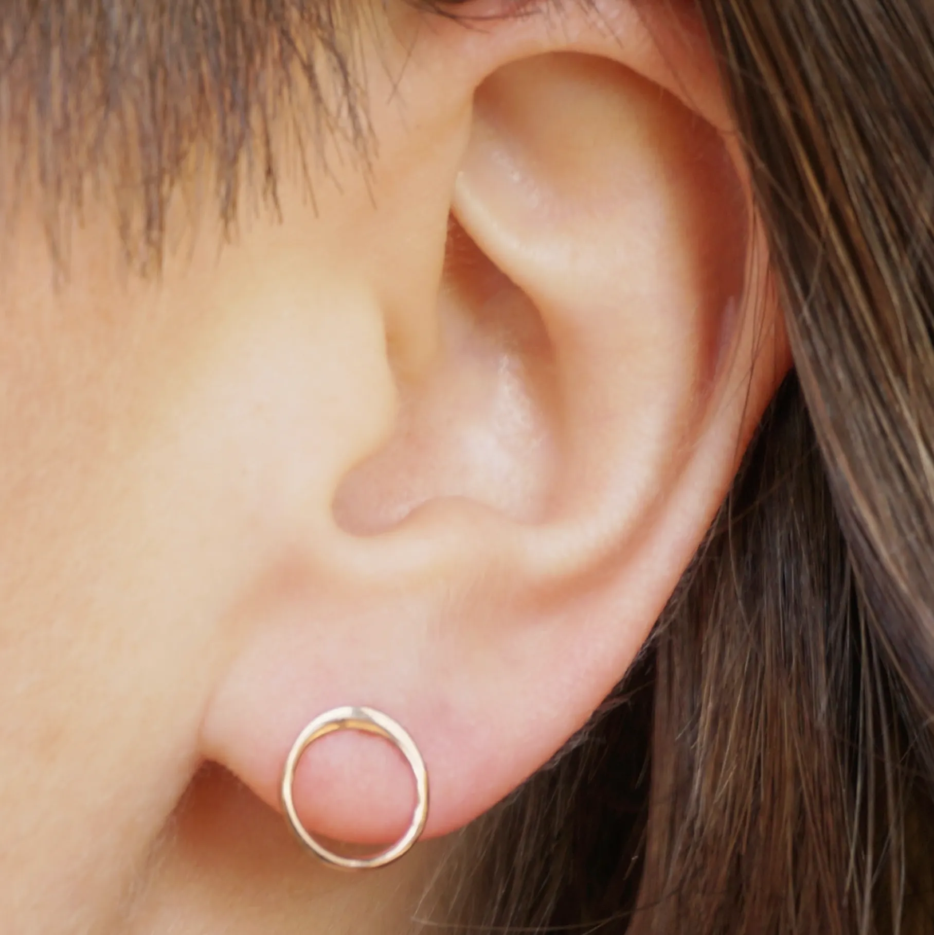 Open Circle Stud Earrings