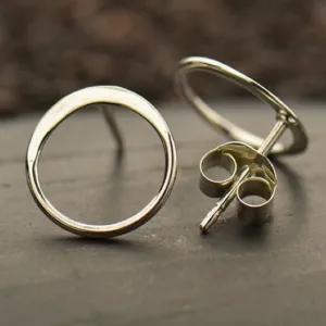 Open Circle Stud Earrings