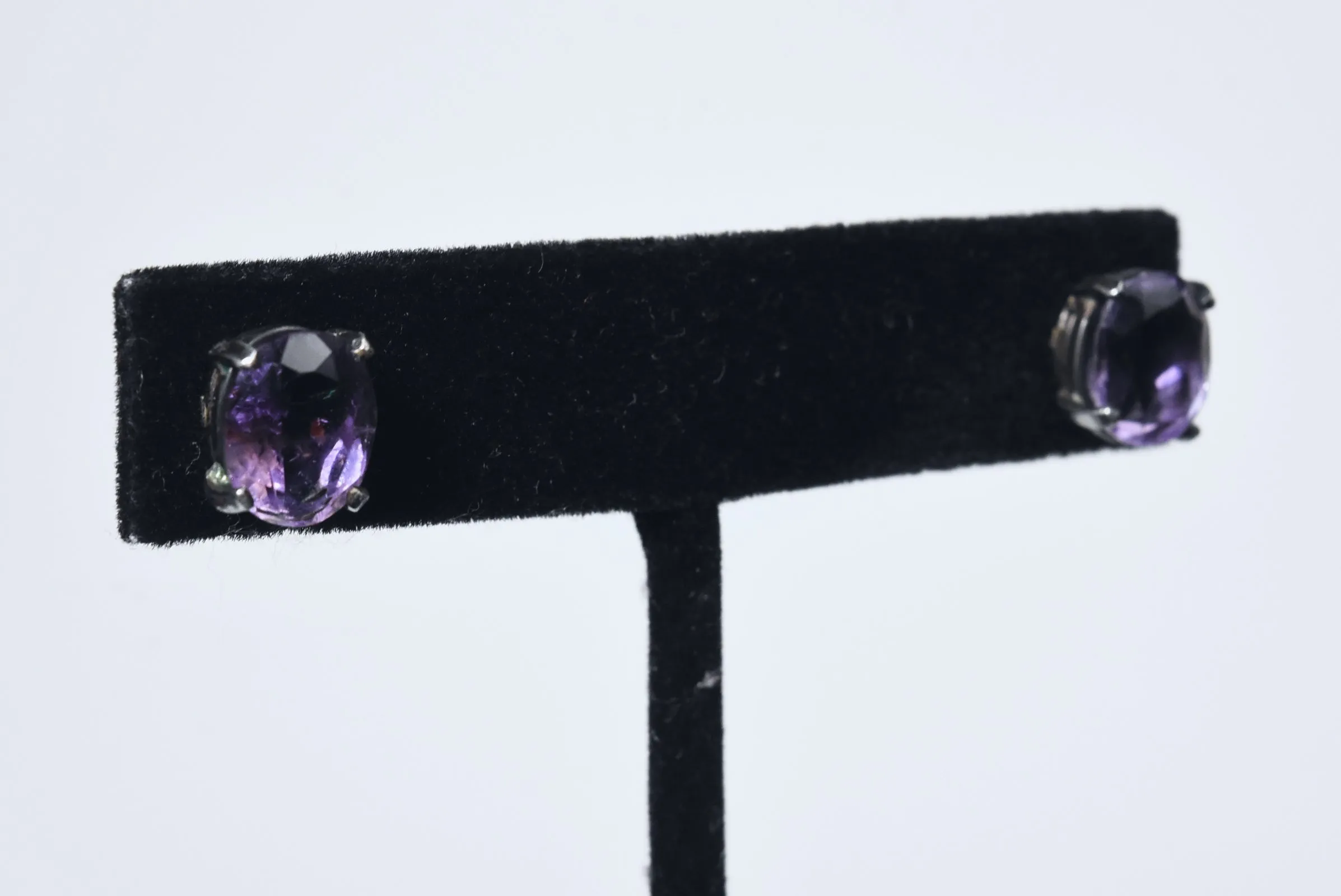 Oval Cut Amethyst Stud Earrings