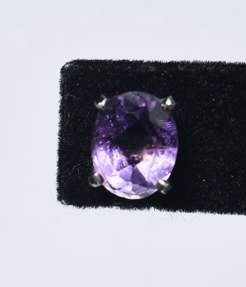 Oval Cut Amethyst Stud Earrings