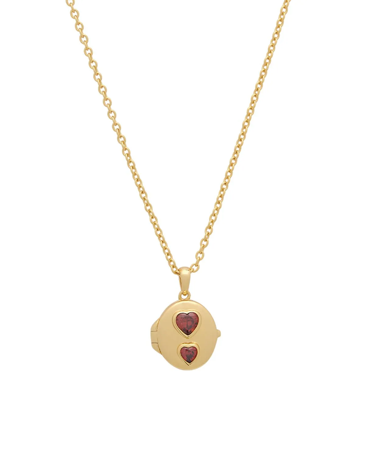 Oval Double-Hearts Engravable Locket Necklace