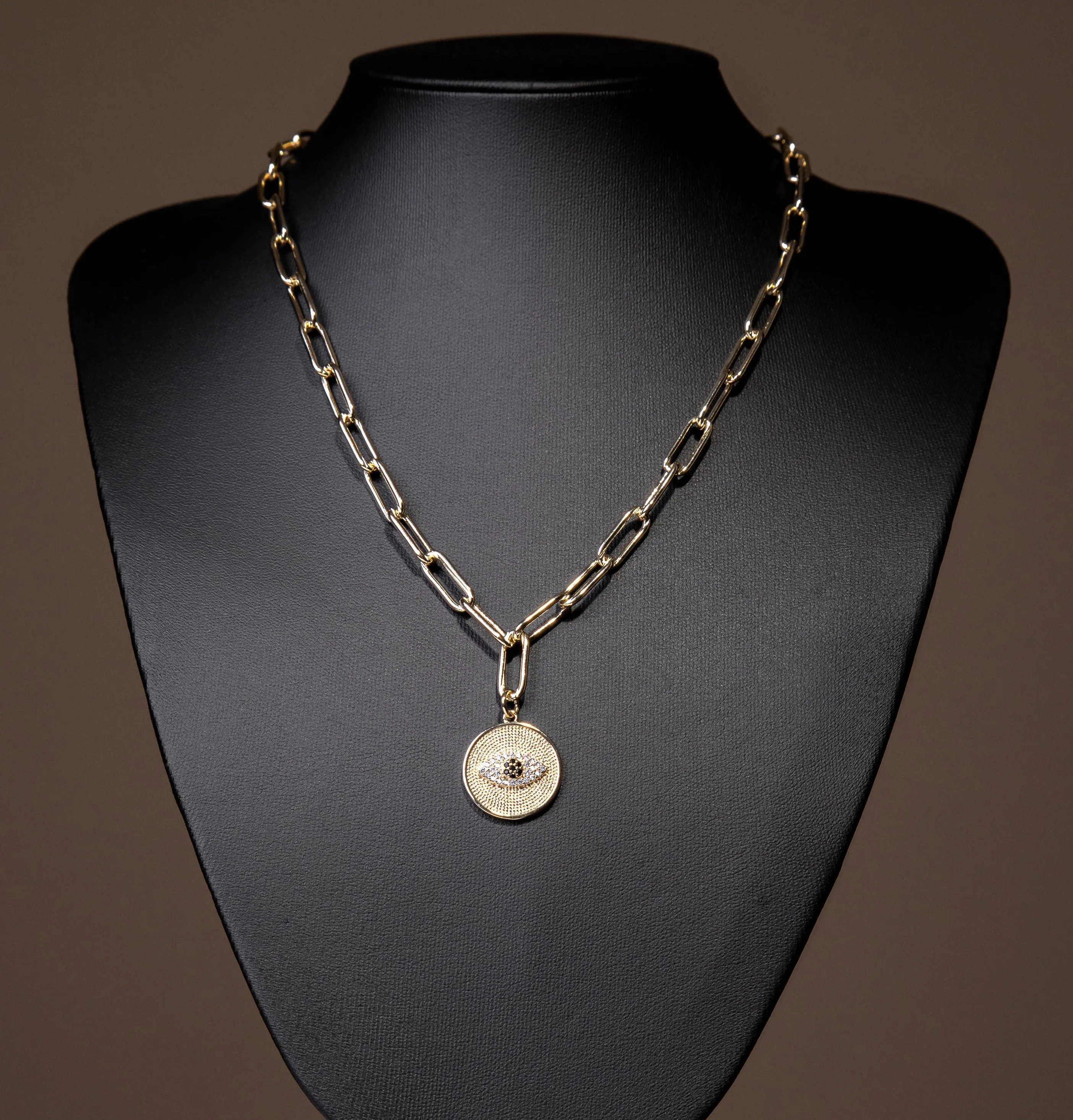 Paved Protective Eye Necklace