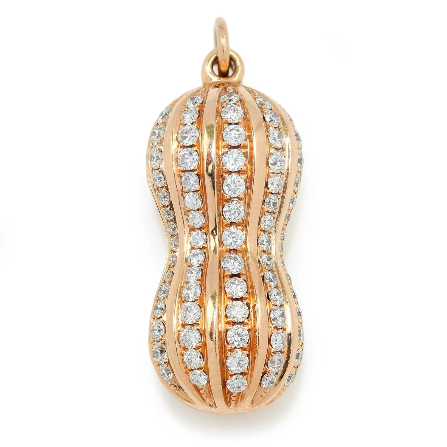 Peanut Diamond Pendant with Hidden Pearls 14K Rose Gold