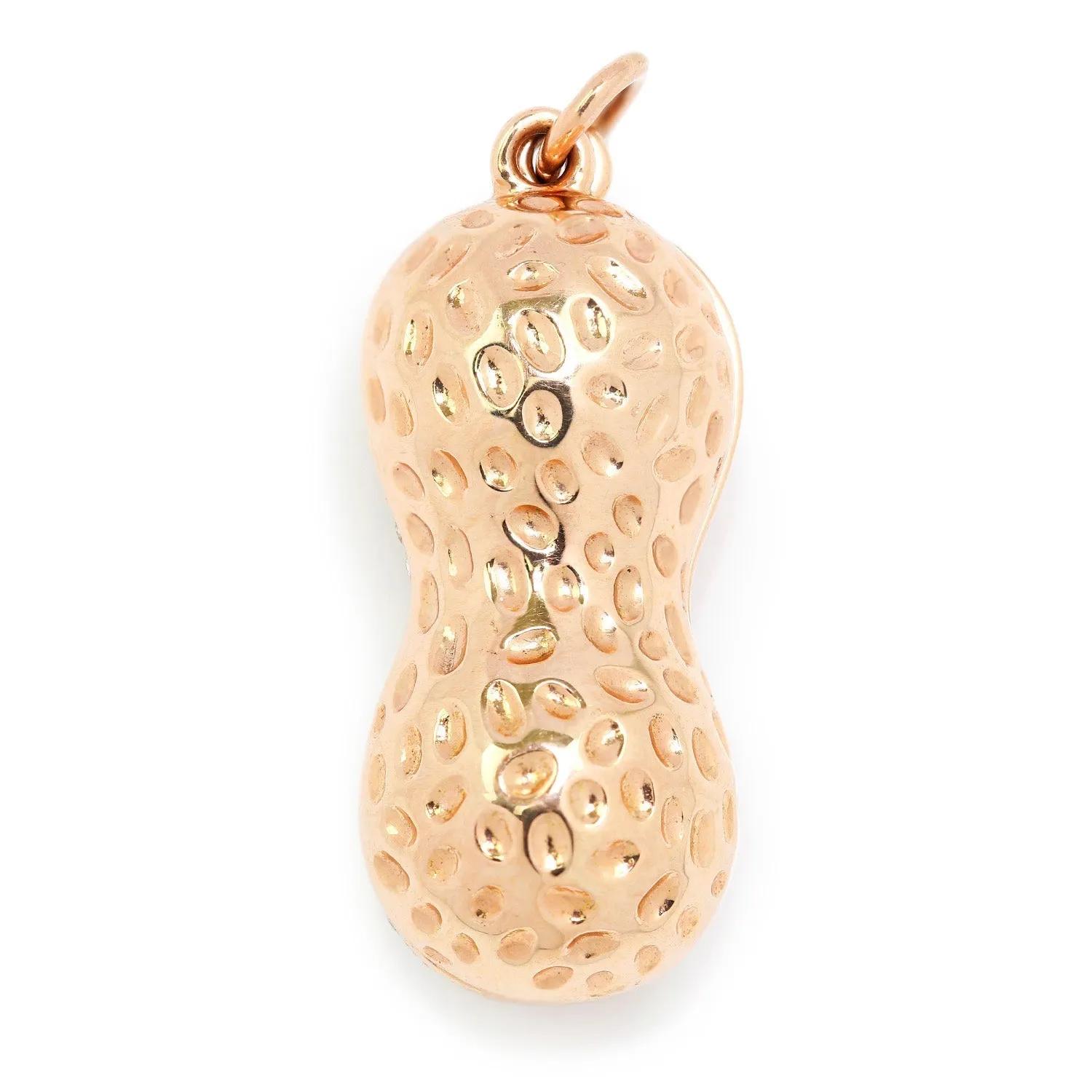 Peanut Diamond Pendant with Hidden Pearls 14K Rose Gold