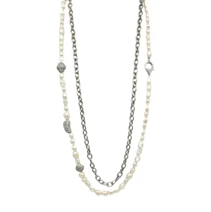 Pearl and Rhinestone Elegance Necklace