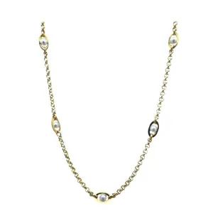 Pearl: Delicate Pearl Links in Gold Fill Chain: (NCG4380)