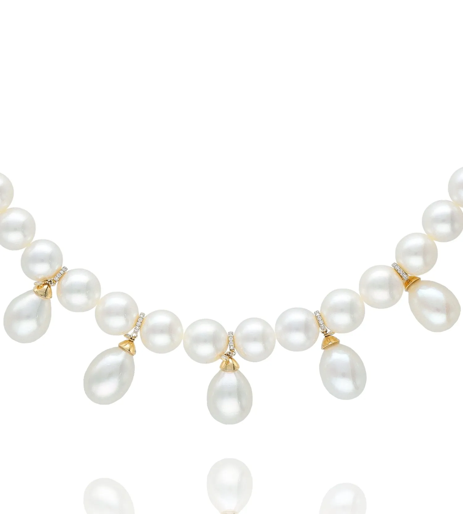 Pearl drops perlée necklace