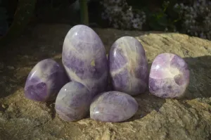 Polished Dream Amethyst Standing Free Forms x 6 From Madagascar