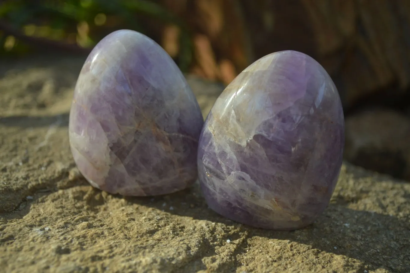 Polished Dream Amethyst Standing Free Forms x 6 From Madagascar