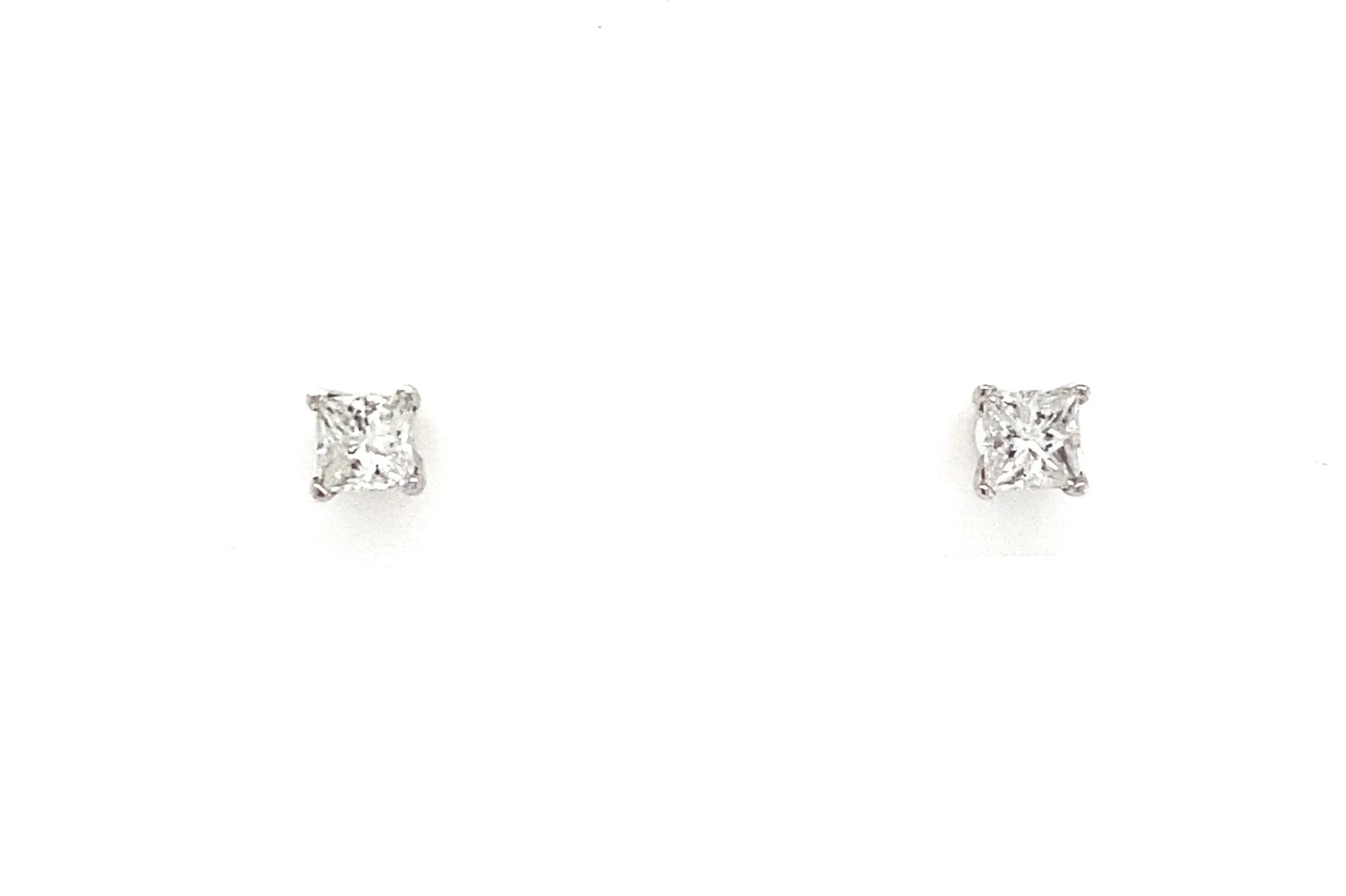 Princess Cut Diamond Stud Earrings, 0.25tw