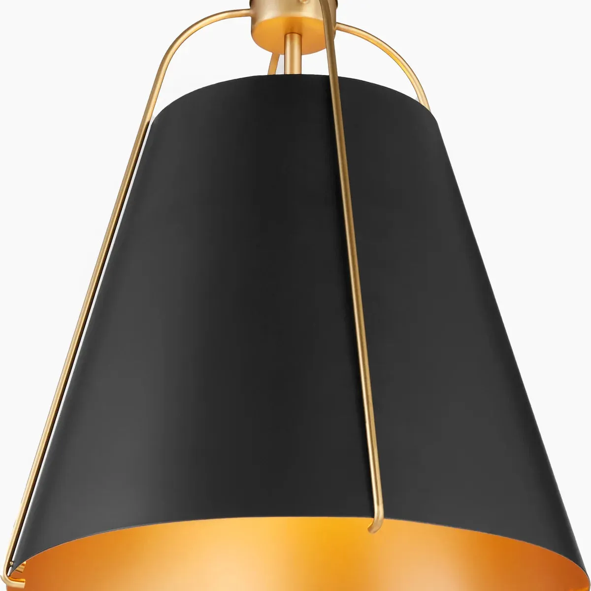 Quorum Ellen 861-3-5980 Pendant - Matte Black / Aged Brass 18" Transitional