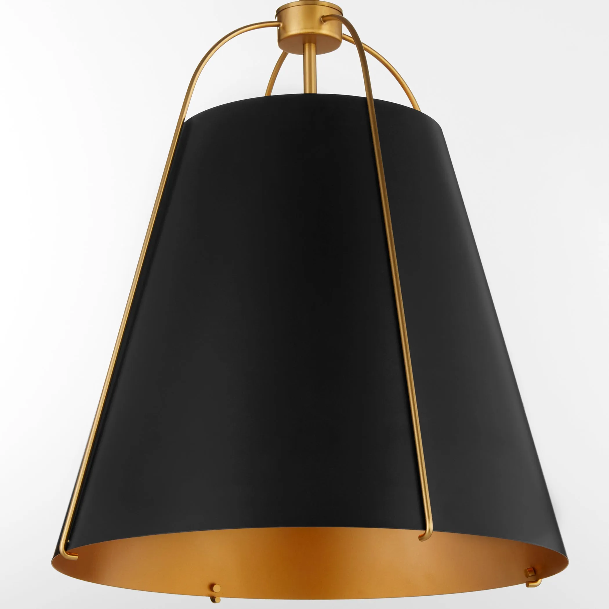 Quorum Ellen 861-3-5980 Pendant - Matte Black / Aged Brass 18" Transitional