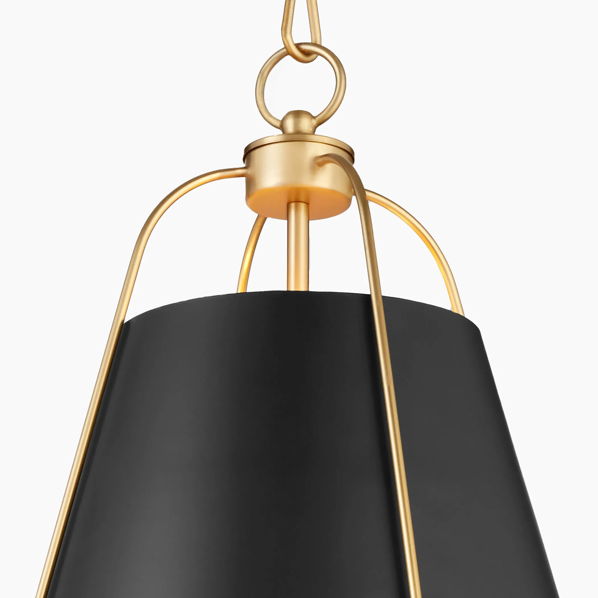 Quorum Ellen 861-3-5980 Pendant - Matte Black / Aged Brass 18" Transitional