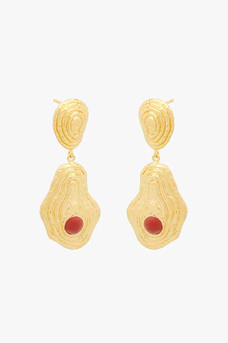 Red Planet Stud Gold Plated