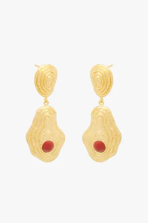 Red Planet Stud Gold Plated