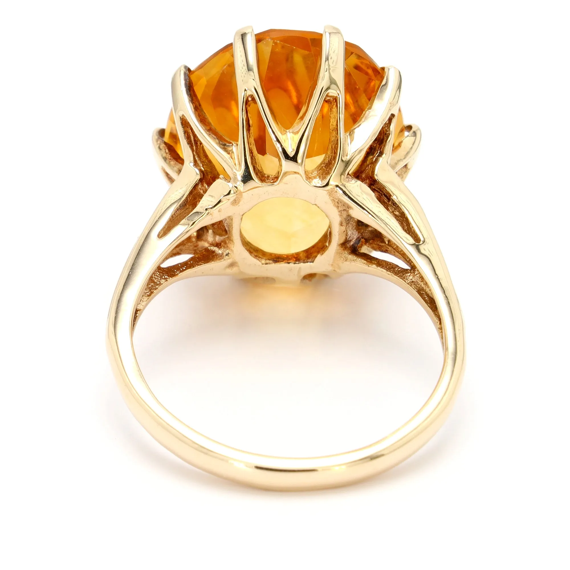 Retro Solitaire Citrine Ring