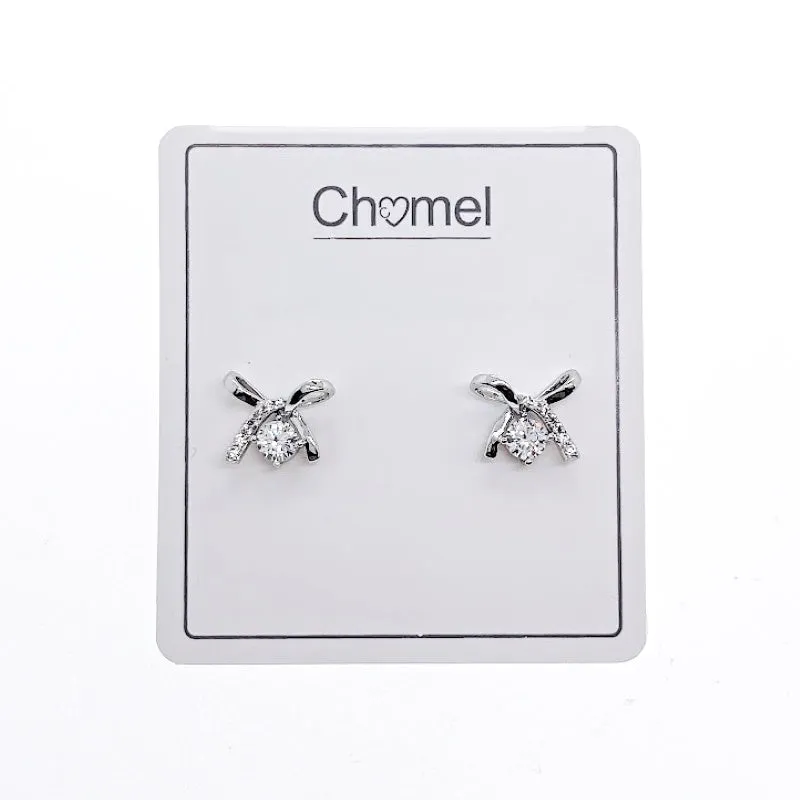 Ribbon Cubic Zirconia Earrings