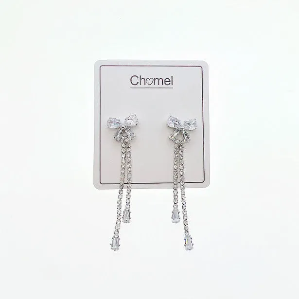 Ribbon Cubic Zirconia Earrings