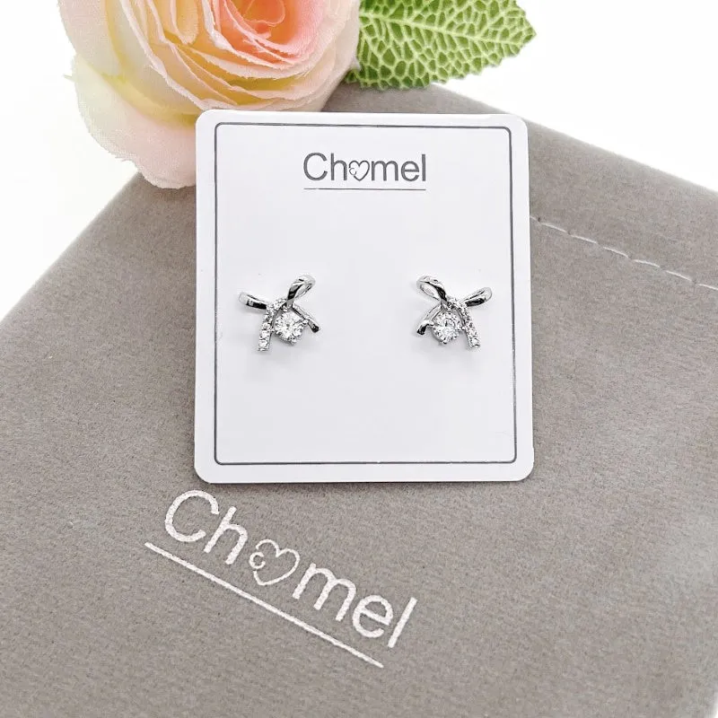 Ribbon Cubic Zirconia Earrings