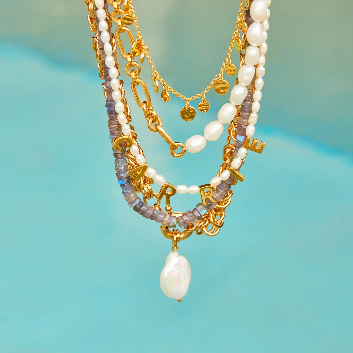 Santorini Baroque Pearl Chunky Chain Necklace