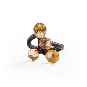 Sarai Amethyst and Citrine and Lemon Quartz Ring