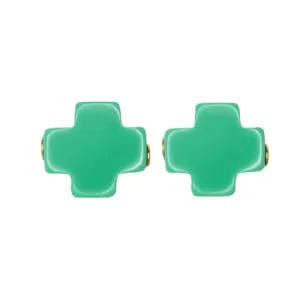 signature cross studs - emerald by enewton