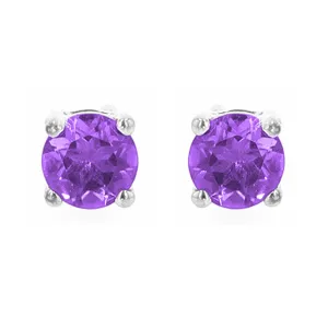 Silver Amethyst 3/8Ctw Earring