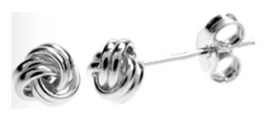 Silver Knot Stud Earrings 2