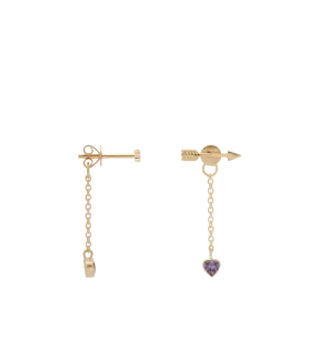 Single Cupids Arrow Stud Earring 14K