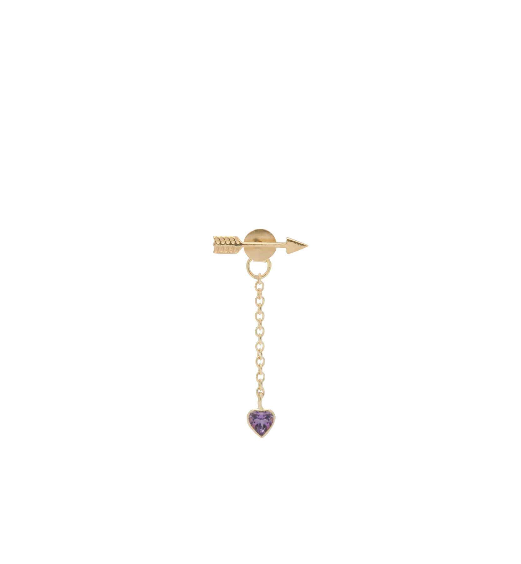 Single Cupids Arrow Stud Earring 14K