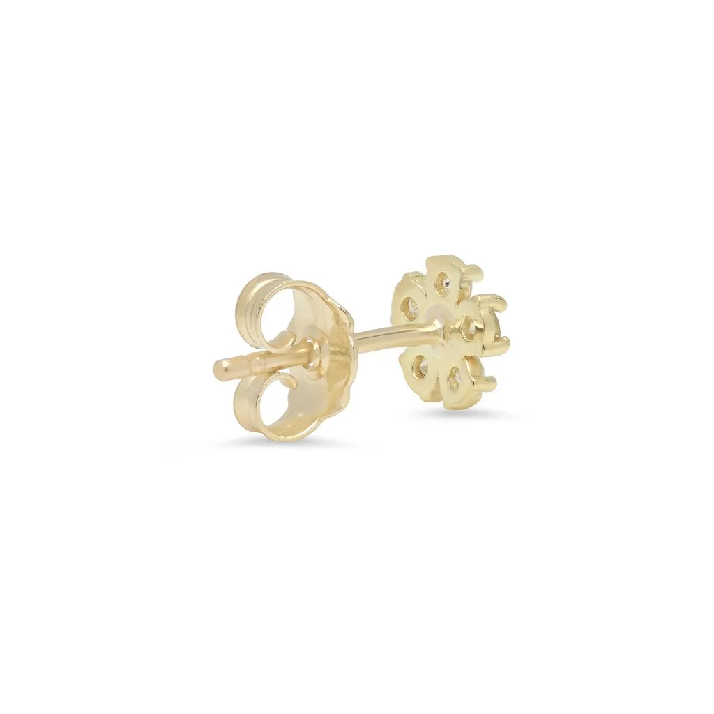 Single Diamond Flower Stud