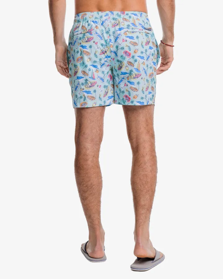 Southern Tide Men's Poolside View Swim Trunk - Baltic Teal