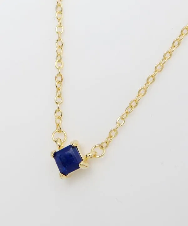 Square Cut Lapis Lazuli Necklace