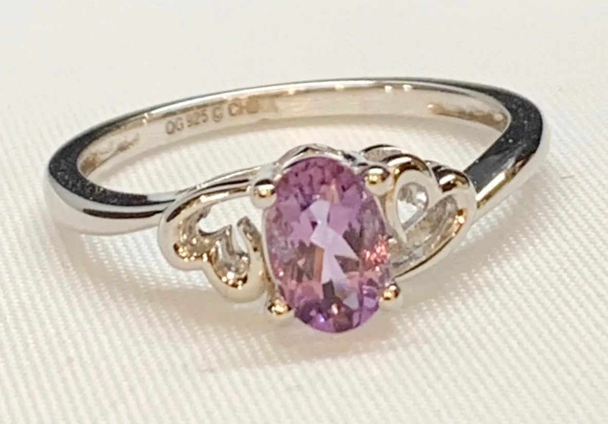 Sterling Silver Created Amethyst Ring