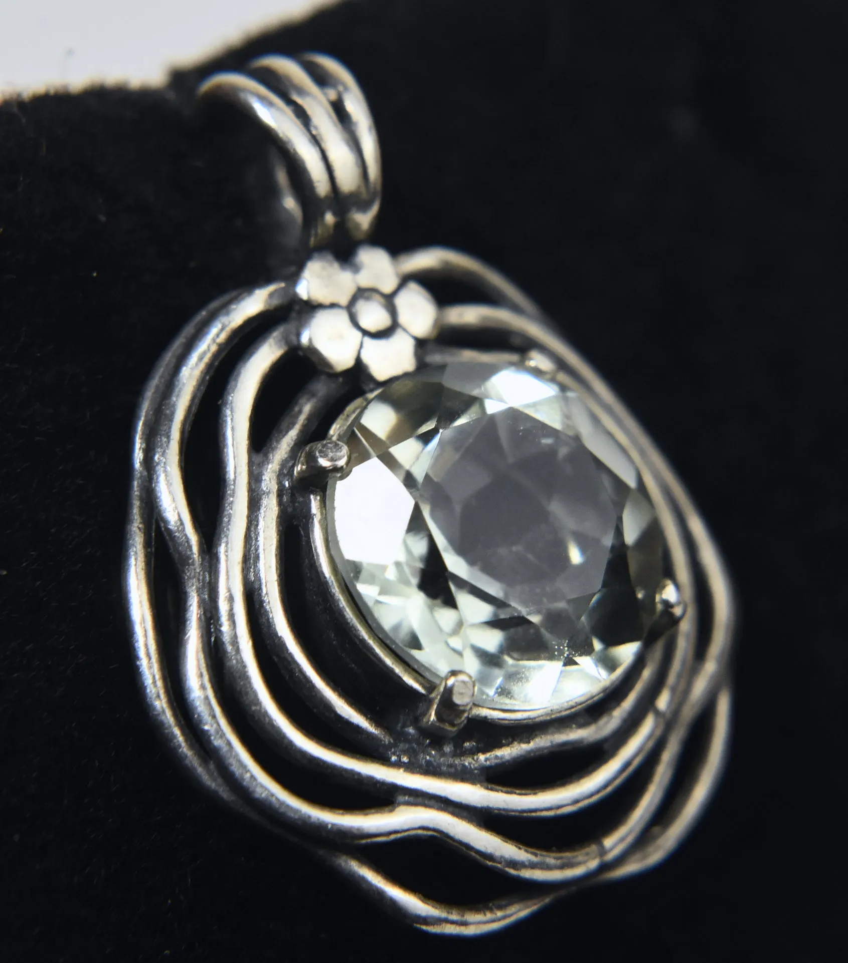 Sterling Silver Organic Form Citrine Pendant