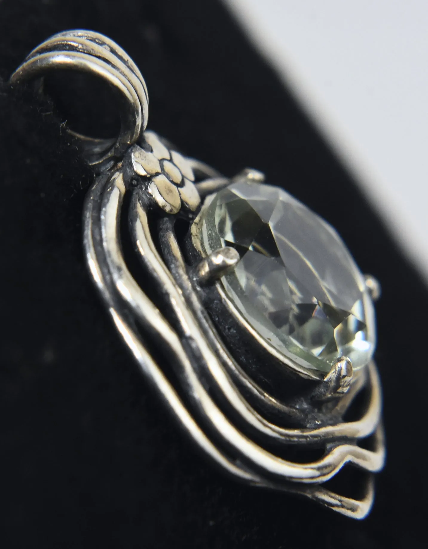 Sterling Silver Organic Form Citrine Pendant