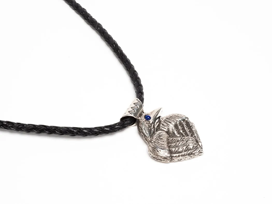 Sterling Silver Raven Pendant Necklace