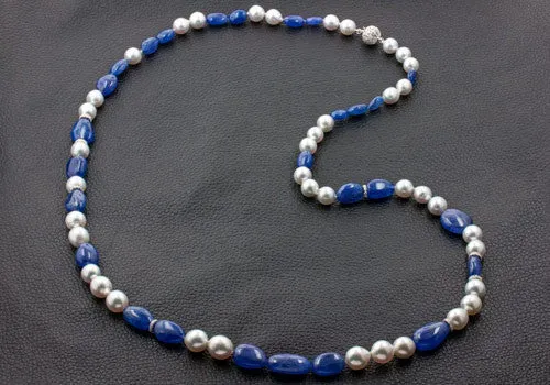 Tanzanite, Pearl & Diamond Necklace