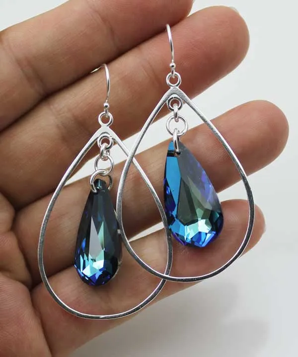 teardrop bermuda blue earrings