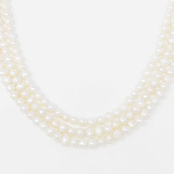 Three Strands Freshwater Pearl Necklace