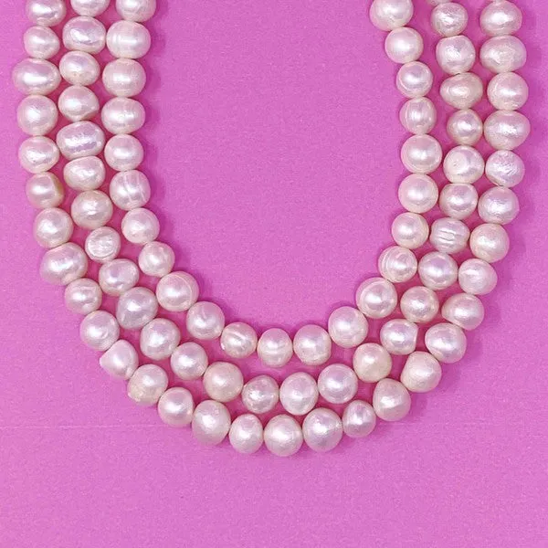 Three Strands Freshwater Pearl Necklace