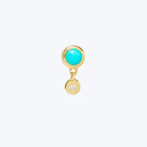 Tiny Bezel Stud with Turquoise